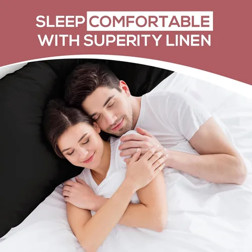 Vista 8 de Superity Linen Fundas de almohada de tamaño estándar, paquete de 2 unidades, 100% algodón suave y cómodo, color negro