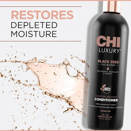 Vista 2 de CHI Acondicionador de reposición de humedad de aceite de semilla negra de lujo, 12 onzas líquidas