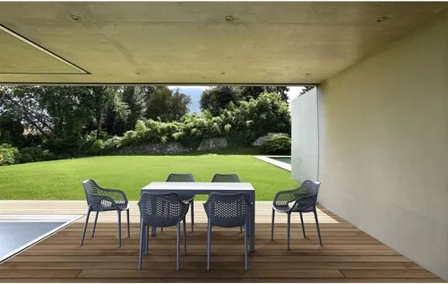 Vista 9 de Compamia Air XL - Silla de comedor para patio al aire libre, color gris oscuro (juego de 2)