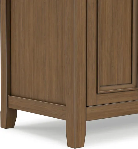 Vista 8 de SIMPLIHOME Amherst - Soporte de TV de transición de madera maciza de 72 pulgadas de ancho, estilo rústico marrón envejecido, para televisores