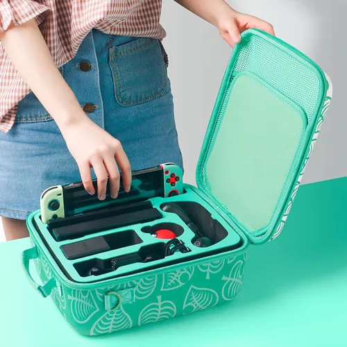 Vista 7 de Nintendo Switch Deluxe Carrying Case-Turquoise Storage Bag with Handle and Shoulder Strap Fits Complete Switch System Console+Switch Dock+ Pro