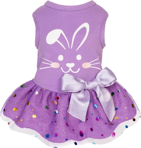 Vista 15 de Fitwarm All American Girl Vestido para Perros - Vestido Patriótico de Tul para Perros Pequeños, Azul Real, Rojo, Blanco, XXS