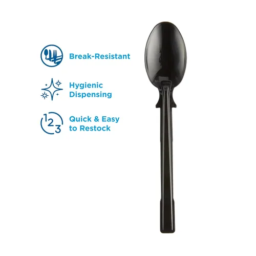 Vista 2 de SmartStock - Cuchara – 40 cucharaditas – Desechable – Negro – 24 / Caja – 1 unidad