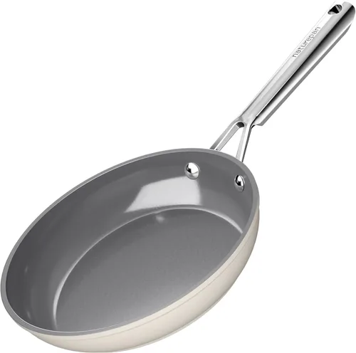 Vista 16 de Sartén antiadherente de cerámica, sartén Diamond-Titan de 8 pulgadas, sartenes antiadherentes con mango Stay Cool para inducción, apto para Beige