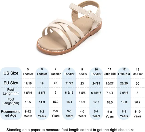 Vista 4 de THEE BRON Sandalias para niñas pequeñas, zapatos de vestir para niña de flores, zapatos planos de verano con punta abierta