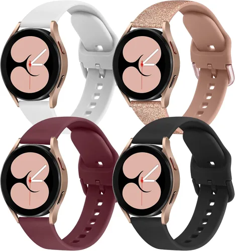 Vista 13 de 4 PACK Bands Compatible with Samsung Galaxy Watch 4 40mm 44mm/ 4 Classic 42mm 46mm, 20mm Adjustable Silicone Sport Replacement Strap for Samsung