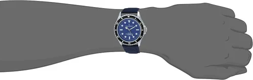Vista 2 de Peugeot Reloj deportivo con bisel para hombre con correa de muñeca de lona negra