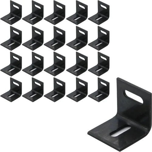 Vista 18 de KUMGROT 20 soportes de expansión de mesa ajustables en ángulo recto ranurados, sujetadores de esquina de hierro fundido de 0.98 pulgadas para mesas