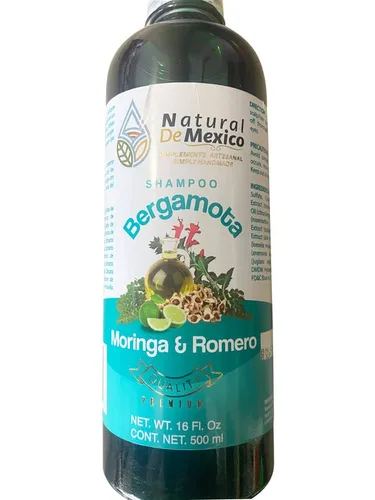 Vista 2 de Champú de Bergamota Orgánico con Moringa y Romero Champú 16 Fl Oz Enriquecido Premium Quality