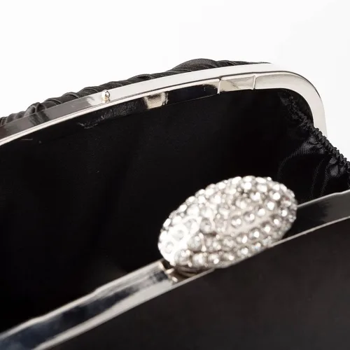 Vista 6 de Simcat Bolso de mano para mujer, bolso de satén plisado para mujer, bolso de mano con lazo plisado con cadena para graduación, boda, fiesta de noche
