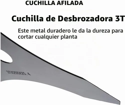Vista 3 de Cuchilla de corte de cepillo 10" X 3 dientes de acero al manganeso cuchilla