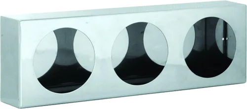 Vista 2 de Jalón LB6123 de luz redonda dual de Buyers Products, acero con recubrimiento en polvo negro, diseñado para luces DOT redondas de 4 pulgadas, mide 3
