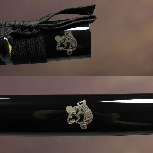 Vista 5 de Espada Katana real de acero 1095 de 41 pulgadas, espiga completa, hecha a mano, espada samurái japonesa
