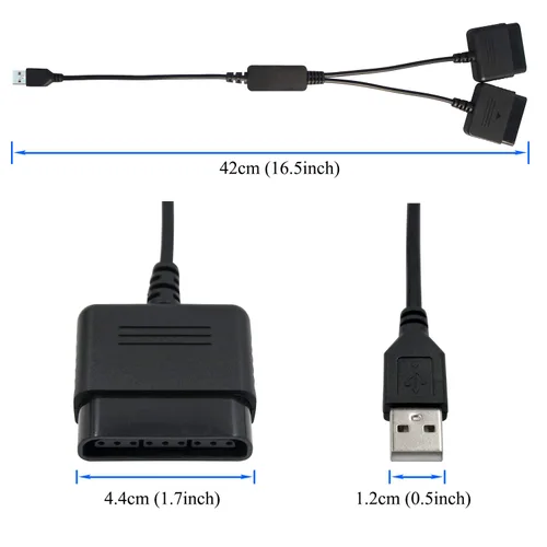 Vista 5 de OSTENT PS1 PS2 to PC Computer USB 2.0 Controller Adapter Converter for Sony PS2 Wired Controller