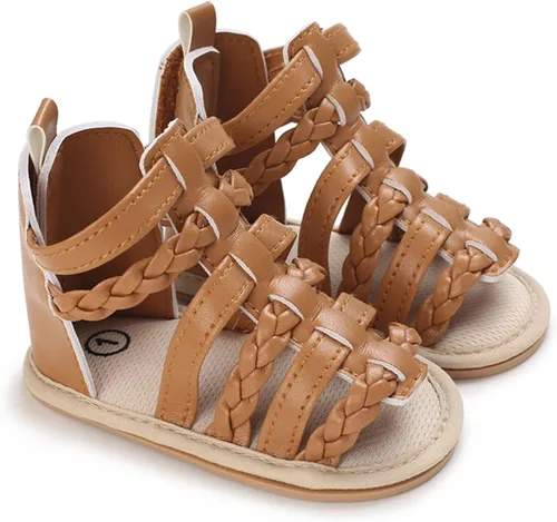 Vista 3 de LAFEGEN Sandalias de verano para bebés niños y niñas, 2 correas, antideslizantes, suela suave, zapatos de playa para bebés, zapatos de cuna