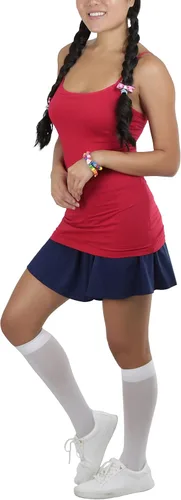 Vista 5 de ToBeInStyle Camisola larga de algodón para niña con sujetador de entrenamiento integrado Sencillo: Bold Red