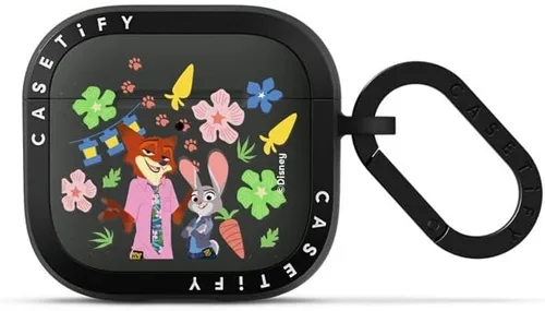 Vista 51 de CASETiFY AirPods Pro (1ª/2ª Gen) Estuche Bounce con Anillo [Colaboración Frozen] - Copo de Nieve de Anna - Taupe Mate
