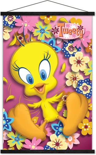 Vista 7 de Trends International Looney Tunes - Póster de pared de Tweety Bird de poder, 14.725 x 22.375 pulgadas, versión enmarcada de madera de granero