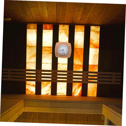 Vista 6 de Medidor de temperatura y humedad ambiente de sauna de pared Termómetro de sauna de madera higrómetro para entusiastas de la sauna