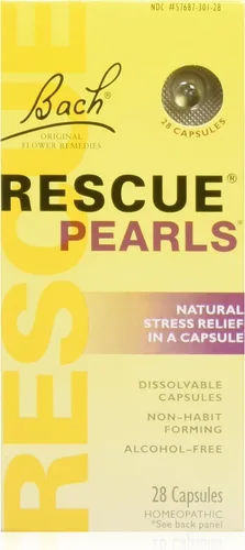 Vista 8 de Bach RESCUE PEARLS, sabor a vainilla naranja natural, alivio del estrés natural, esencia floral homeopática, disolución rápida, sin gluten ni