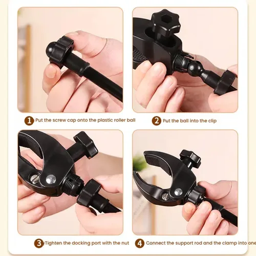 Vista 4 de Soporte para secador de pelo para perros, ajustable de 31.5 pulgadas, resistente soporte para secador, herramienta de aseo de mascotas manos libres
