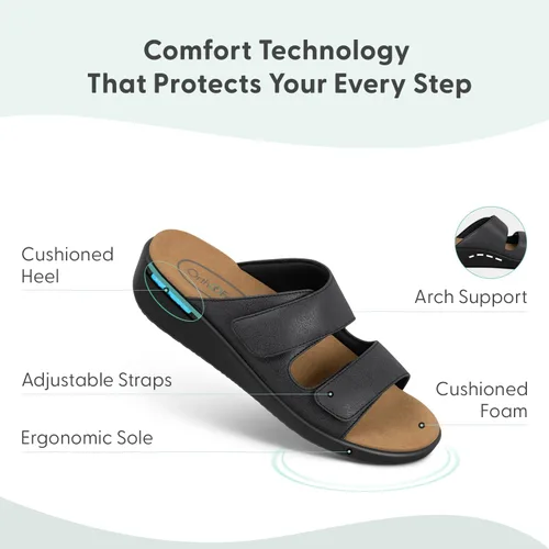 Vista 3 de Orthofeet Sandalias ortopédicas de cuña Cruz para mujer