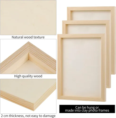Vista 5 de ADXCO Paquete de 8 paneles de madera de 9 x 12 pulgadas, tableros de madera de madera sin terminar para pintura, arte, verter con aceites, acrílicos