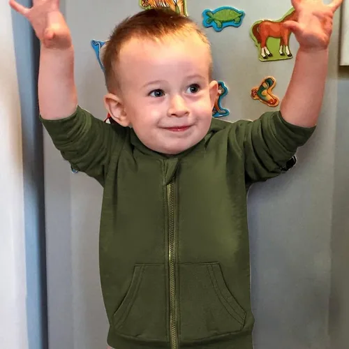 Vista 4 de ZOELNIC Ropa con capucha para bebé niño para otoño e invierno, sudadera de manga larga con estampado de letras