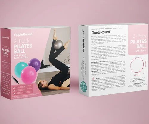 Vista 6 de AppleRound Pelota de pilates de 9 pulgadas, paquete de 2 con 1 bomba, pelota de ejercicio pequeña para pilates, yoga, fitness, terapia física