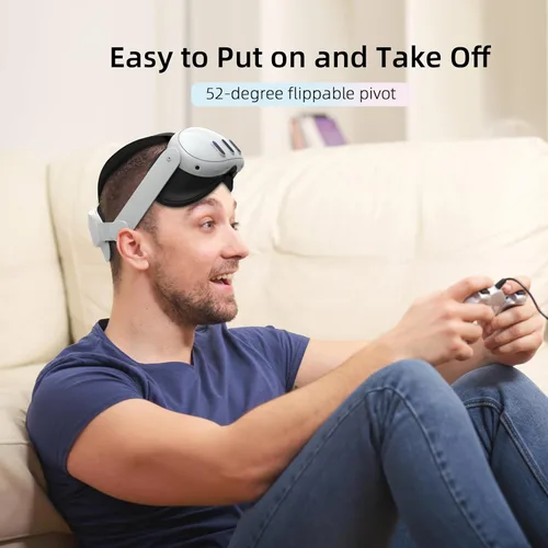 Vista 6 de Correa para la cabeza compatible con Oculus Quest 3, accesorios Meta Quest 3, correa ajustable Elite repuesto para mayor comodidad soporte e