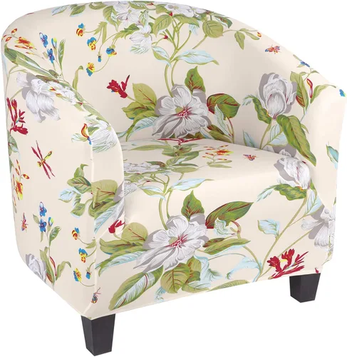 Vista 21 de SearchI Funda Elástica para Silla Club, Fundas Elásticas para Silla Barrel, Fundas Estampadas para Silla Tub, Funda de Elastano Suave para Sillón