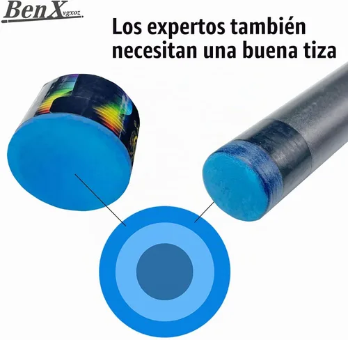 Vista 5 de Pool Cue Chalk - Professional Billiard Chalk Blue Nano Technology Long Lasting 10+ Shots Enhanced Spin & Control Wax, Dry & Neutral Options