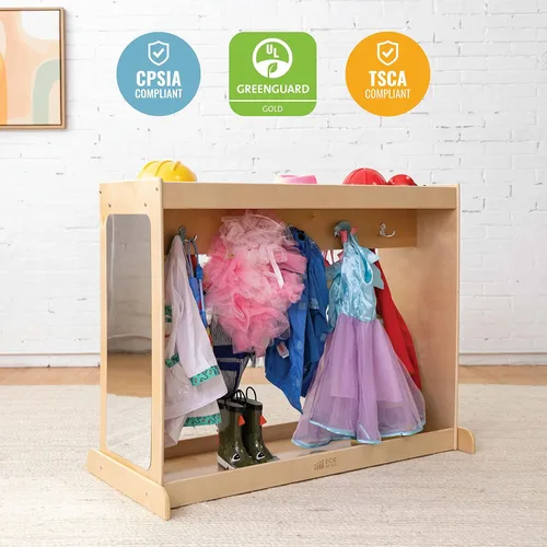 Vista 5 de ECR4Kids Streamline - Isla de vestir, organizador de disfraces, natural