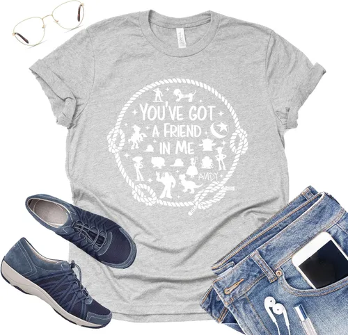Vista 3 de You've Got A Friend in Me - Camiseta de manga corta para mujeres y hombres, camiseta unisex con estampado de letras divertidas