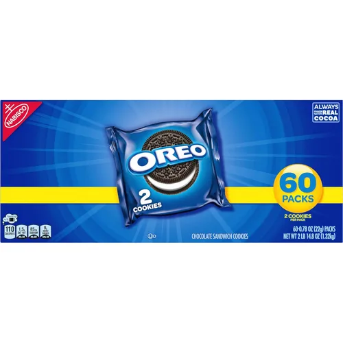 Vista 16 de OREO - Galletas sándwich de chocolate, 60 paquetes de aperitivos (2 galletas por paquete)