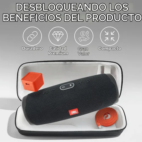 Vista 5 de HomEquip Funda rígida para altavoz portátil inalámbrico JBL Charge 5 / Charge 4 (funda solamente)