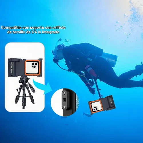 Vista 8 de Caja de teléfono impermeable Bluetooth profesional con control de APP Negro púrpura