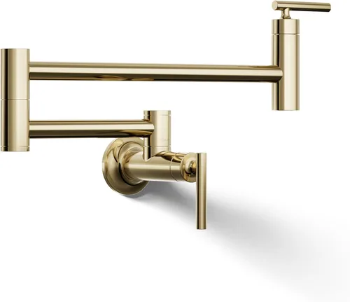 Vista 12 de KOHLER 35744-BL - Grifos de cocina de llenado de ollas de montaje en pared estilo tradicional, color negro mate