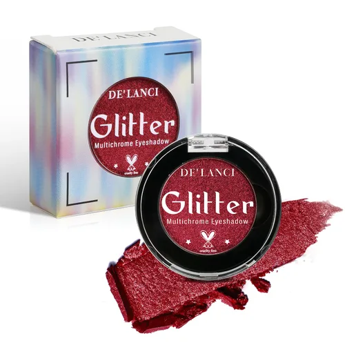 Vista 8 de Afflano Paleta de sombra de ojos roja brillante, sombra de ojos con purpurina roja ultra pigmentada, polvo de sombra de ojos de maquillaje rojo