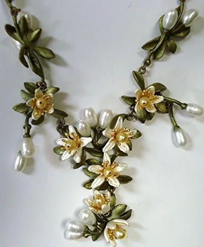 Vista 3 de Michael Michaud - Collar de perlas Orange Blossom para estaciones de plata