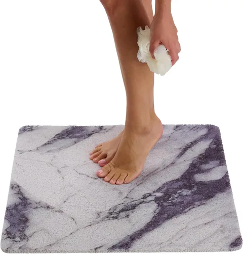 Vista 135 de Enkosi Alfombra de ducha antideslizante Loofah para suelos de ducha, bañera, baños, zonas húmedas, alfombrilla de baño acolchada con agujeros