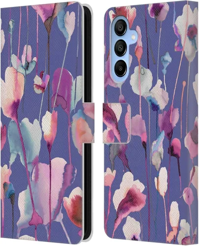 Vista 279 de Head Case Designs Officially Licensed Ninola Abstract Poppies Lilac Floral Leather Wallet Case Compatible with Samsung Galaxy A07 4G