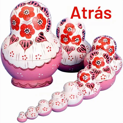 Vista 4 de Muñecas rusas de anidación para niños, muñeca Matryoshka 10 piezas hechas a mano