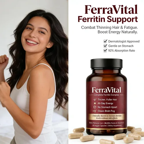 Vista 5 de Suplemento de ferritina para mujeres – Apoya niveles saludables de hierro y energía – con glicina ferrosa, vitaminas C, B12, B6, folato, zinc