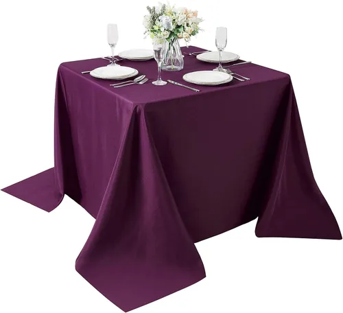 Vista 91 de Mantel rectangular de tela de poliéster lavable de 60 x 120 pulgadas, para decoración de bodas, fiestas, comedores, banquetes