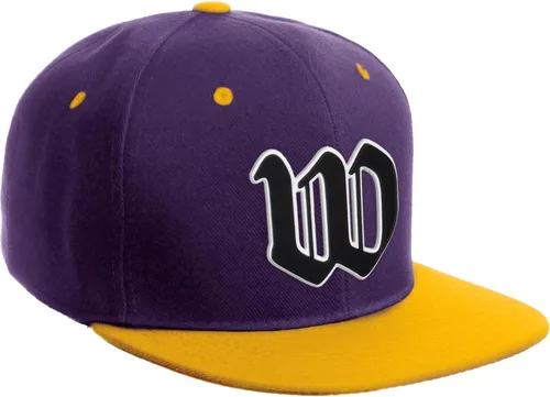 Vista 114 de Daxton Gorra clásica con visera de billete plano con letras del alfabeto inglés antiguo de la A a la Z