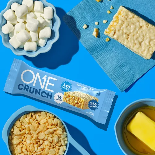 Vista 6 de ONE - Barras de proteína crujientes, sabor malvavisco, barras de proteína sin gluten con 12 g de proteína y 1 g de azúcar, productos básicos