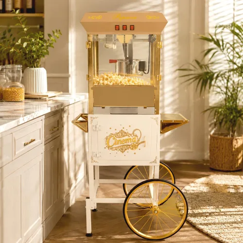 Vista 21 de Máquina comercial de palomitas de maíz con hervidor de 20 onzas, máquina de palomitas de maíz para encimera estilo teatro, acero inoxidable, control