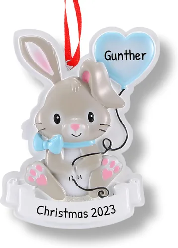 Vista 13 de Adornos personalizados para la primera Navidad del bebé 2024 – Adornos de Navidad personalizados para bebé niño, primera Navidad, adorno azul