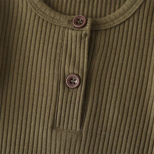 Vista 5 de iddolaka Mameluco unisex de manga corta para bebé recién nacido, con botones, de una pieza, ropa de color sólido